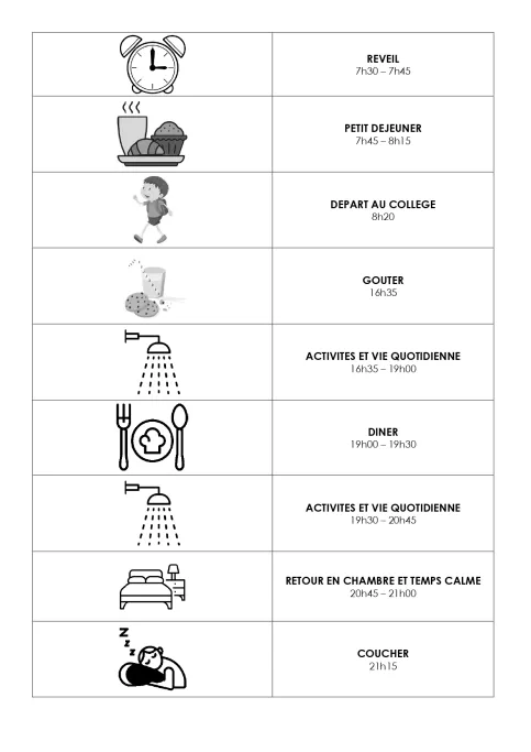 Journée à l'internat collège